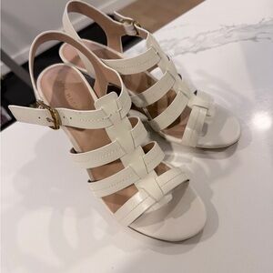 Cole Haan White Caged Wedge Sandal